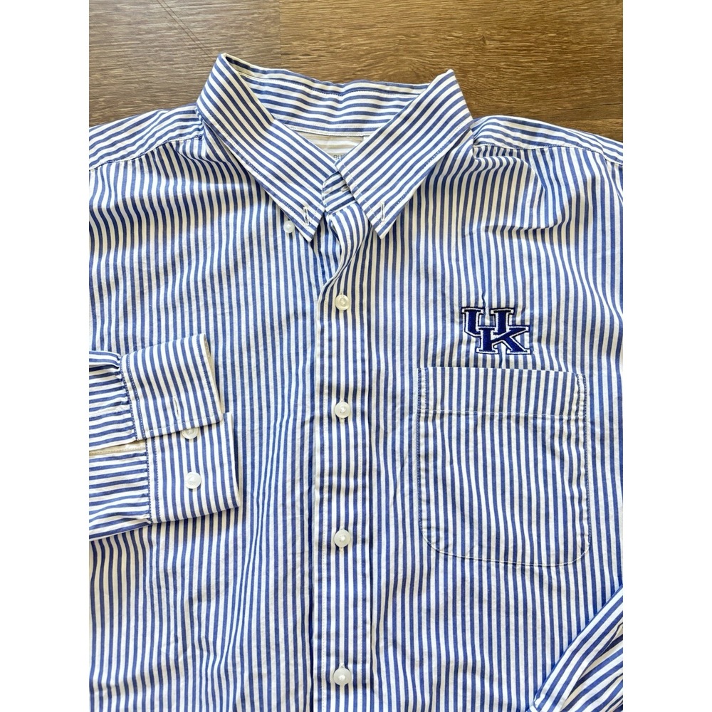 Kentucky Wildcats Embroidered Men's Cutter &‎ Buck XL Striped Button Down Shirt